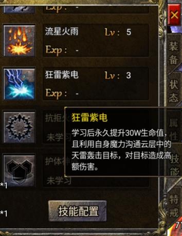 狂暴传奇法师技能狂雷紫电介绍